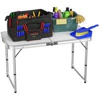 VOGREX Heavy Duty Folding Table Portable Camping Catering Outdoor Trestle in White