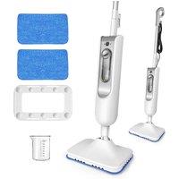 VOGREX Lightweight Hot Steam Mop DAYPLUS Floor Steamer for Tile Wood in White