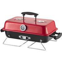 Nordara Table Top BBQ Portable Charcoal Barbecue Grill for Camping Picnic in Red