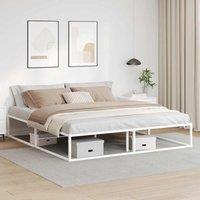 Berkfield Home Bed Frame without Mattress White 180x200 cm Super King Metal