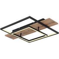 Netlighting Vanni 60x40cm Semi Flush Ceiling Light Matt Black 2x LED 3000K | Size: 60x40 cm