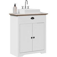 Berkfield Home Bathroom Sink Cabinet BODO White & Brown 70x35x80 cm | Size: 70 x 35 x 80 cm