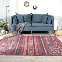 The Rug Shop UK Brown Abstract Geometric 7mm Thick Stain-Resistant Traditional Rug | Size: 60 cm x 180 cm
