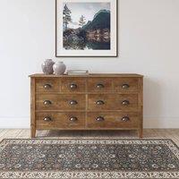 The Rug Shop UK Grey Bordered Floral 7mm Thick Stain-Resistant Traditional Rug | Size: 60 cm x 180 cm