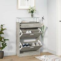 Berkfield Home Shoe Cabinet Concrete Grey 63x24x104 cm Engineered Wood | Size: 63 x 24 x 104 cm