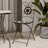 Berkfield Home Bistro Chairs Foldable 2 pcs Black & White Ceramic