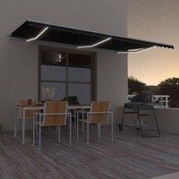 Berkfield Home Manual Retractable Awning with LED 600x300 cm Anthracite in Black