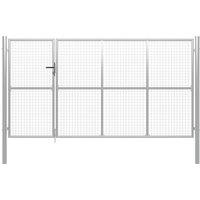 Berkfield Home Garden Gate Steel 350x150 cm Silver