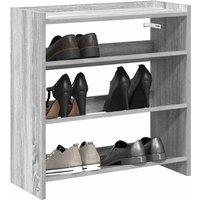 Berkfield Home Shoe Rack Grey Sonoma 60x25x62 cm Engineered Wood | Size: 60 x 25 x 62 cm