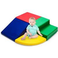 Gymax 4-Piece Soft EPE Toddler Corner Climber Educational Play Set