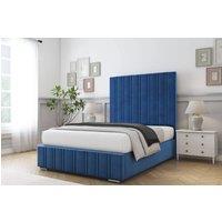 Comfort Beds Paris Plush Bed Frame - 50 Upholstered Headboard in Blue | Size: Super King