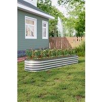 H&O Direct 320cm W Silver Galvanized Steel Raised Garden Bed