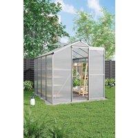 Garden Sanctuary 8x6 ft Outdoor Aluminium Greenhouse with Window Opening in Clear