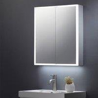 Bathroom Kingdom Bethany Illuminated LED Mirror Cabinet 600x700mm in Silver
