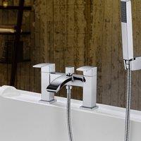 Bathroom Kingdom Brecon Chrome Modern Curve Bath Shower Mixer Tap in Silver