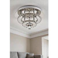 ExtraStar Modern Double Layer Crystal LED Ceiling Light 30W in Silver