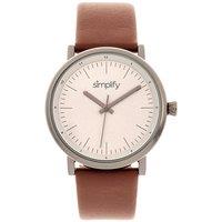 Simplify The 6200 Leather-Strap Watch in Grey