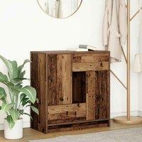 Berkfield Home Sideboard with Drawers & Doors Old Wood 70.5x34x74.5 cm in Brown