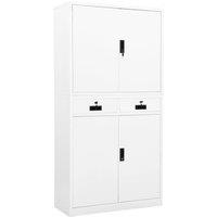 Berkfield Home Office Cabinet White 90x40x180 cm Steel | Size: 90 x 40 x 180 cm