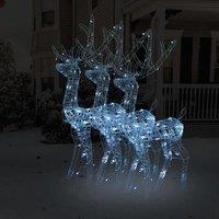 Berkfield Home Acrylic Reindeer Christmas Decorations 3 pcs 120 cm Cold White