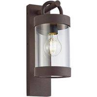 Netlighting Sambesi Modern Outdoor Wall Lantern Rusty IP44 Dusk sensor in Brown