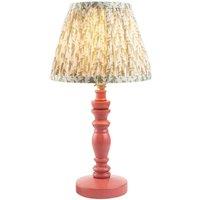 Netlighting Bibury Pink Table Lamp Herb Garden Green Fabric Leaf Shade 20cm B22