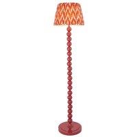 Netlighting Higgledy Gloss Pink Floor Lamp Orange Fabric Zigzag Shade 35cm E27