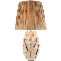 Netlighting Layered Leaf Ivory Table Lamp Raffia Raffia Shade 32cm B22 in Beige