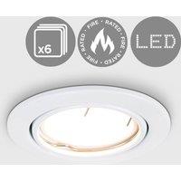 ValueLights Downlight Tiltable Ceiling Light Fitting 6 Pack in White