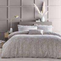 Portfolio Home Chatsworth Floral Jacquard Duvet Cover Set With Pillow Case Bedding in Natural | Size: King
