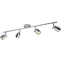 Netlighting Marine 4 Light Spotlights Bar Bathroom Ceiling Light Chrome IP44 GU10 in Grey