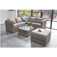 Furniture Maxi Vancouver 6 Seater Modular Rattan Sofa Set in Grey
