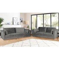Furniture Maxi Avery 3+2 Seater Sofa Set with Scatter Cushions in Grey
