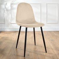 Bravich LTD Ron Velvet Dining Chair in Ivory | Size: 4 Pack