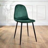 Bravich LTD Ron Velvet Dining Chair in Green | Size: 4 Pack