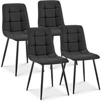 Bravich LTD Zurich Dining Chair - Embossed Faux Leather in Black | Size: 4 Pack
