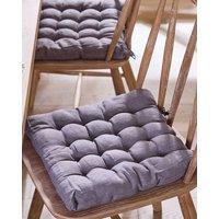 Dibor Set of 2 Grey Indoor Outdoor Seat Pads Cushions L40cm x W40cm | Size: 40 cm x 40 cm