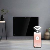 Futura 1000W WIFI Glass Electric Panel Heater Radiator Black Wall Mounted