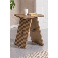 MH London Solid Mango Wood Sculptural Side Table, End Table for Living Room - Lohan in Brown