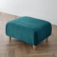 The Great Sofa Company Ezra Textured Velvet Footstool - Classic Stool in Emerald