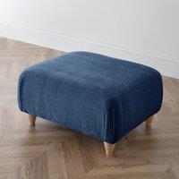 The Great Sofa Company Ezra Textured Velvet Footstool - Classic Stool in Navy