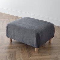 The Great Sofa Company Ezra Textured Velvet Footstool - Classic Stool in Charcoal