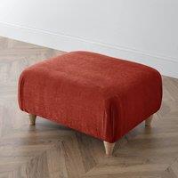 The Great Sofa Company Ezra Textured Velvet Footstool - Classic Stool in Terracotta