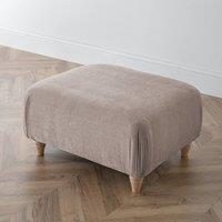 The Great Sofa Company Ezra Textured Velvet Footstool - Classic Stool in Taupe