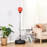 HOMCOM Punching Bag with Stand Boxing Bag Set with Adjustable Height in Red
