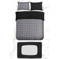 Grace Premium Double Brushed Duvet Cover Set with Fitted Sheet in Grey | Size: Single