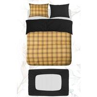 Grace Premium Double Brushed Duvet Cover Set with Fitted Sheet in Gold | Size: Single