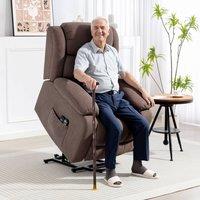 HOMCOM Power Lift Recliner Chair, Lift Chair w/ Massage & Remote in Dark Brown | Size: Armchair