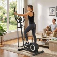 SPORTNOW Quiet Magnetic Elliptical Cross Trainer with Bluetooth in Black