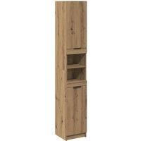 Berkfield Home Bathroom Cabinet Artisan Oak 32x34x188.5 cm Engineered Wood in Brown